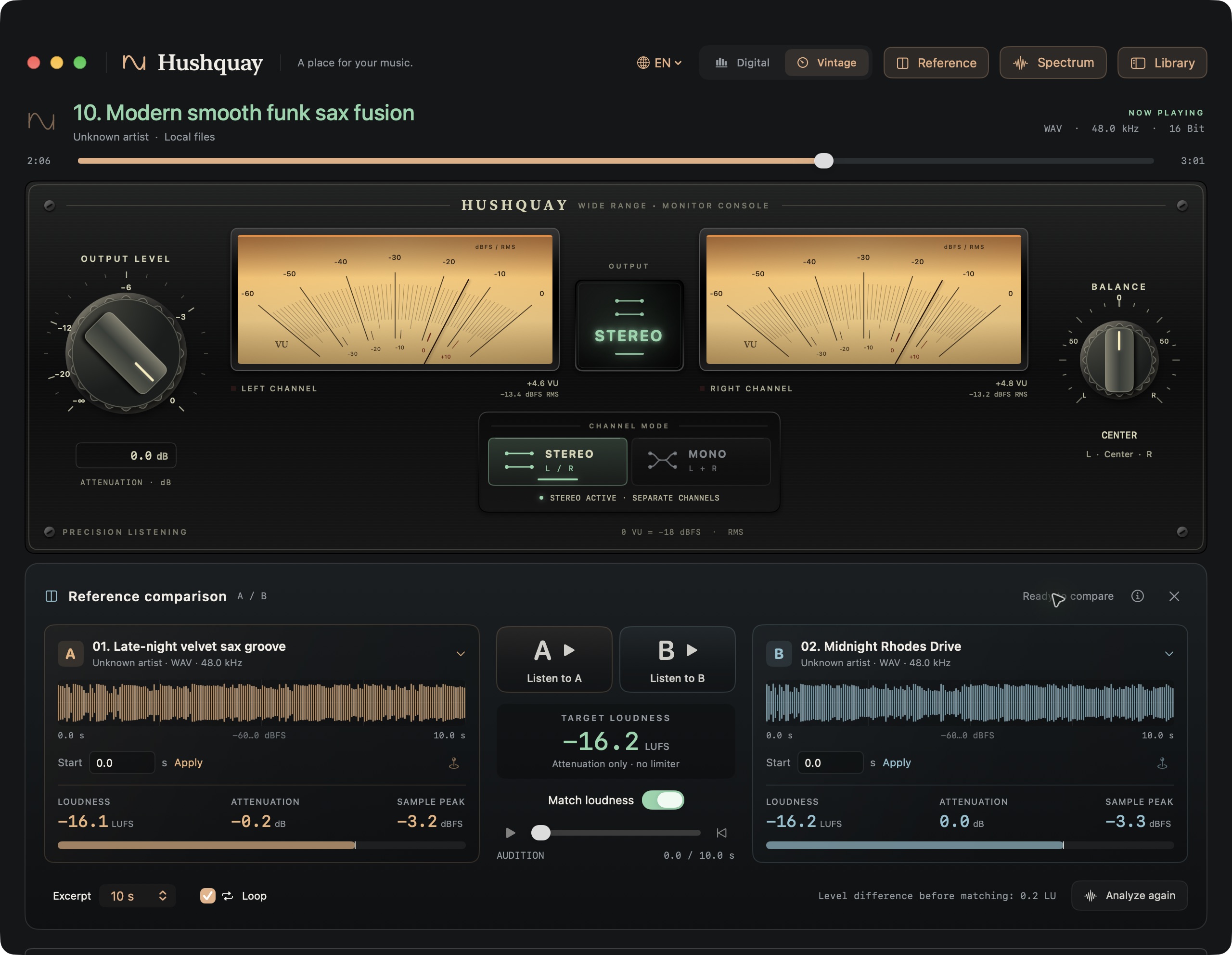 The Reference listening console